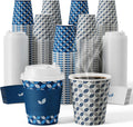 JOLLY CHEF 100 Pack 10oz Paper Coffee Cups Disposable Hot & Iced Cups